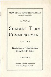 Summer Term Commencement [Program], August 21, 1924