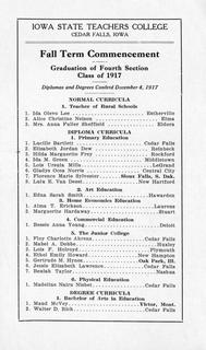 Fall Term Commencement [Program], December 4, 1917