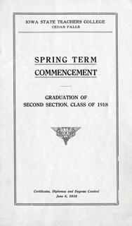 Spring Term Commencement [Program], June 6, 1918