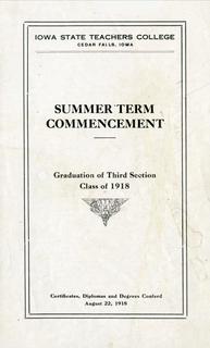 Summer Term Commencement [Program], August 22, 1918