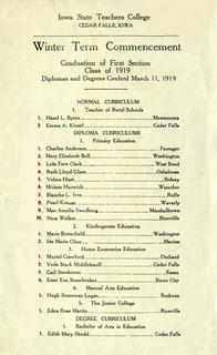 Winter Term Commencement [Program], March 11, 1919