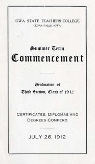 Summer Term Commencement [Program], July 26, 1912