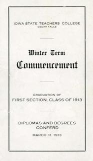 Winter Term Commencement [Program], March 11, 1913