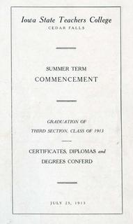 Summer Term Commencement [Program], July 25, 1913