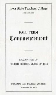 Fall Term Commencement [Program], November 25, 1913