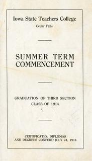 Summer Term Commencement [Program], July 24, 1914