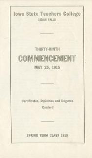 Spring Term Commencement [Program], May 25, 1915