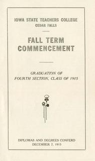 Fall Term Commencement [Program], December 7, 1915