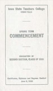 Spring Term Commencement [Program], June 6, 1916