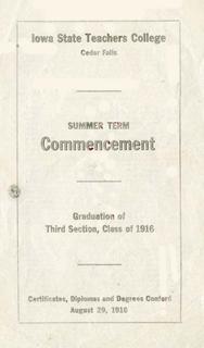Summer Term Commencement [Program], August 29, 1916
