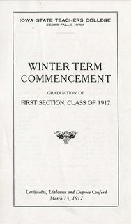 Winter Term Commencement [Program], March 13, 1917