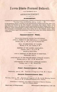 [Commencement] Announcement, 1881