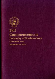 Fall Commencement [Program], December 21, 2002