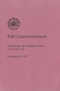 Fall Commencement [Program], December 19, 1987