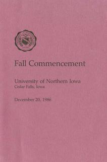 Fall Commencement [Program], December 20, 1986