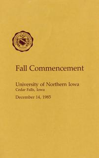 Fall Commencement [Program], December 14, 1985