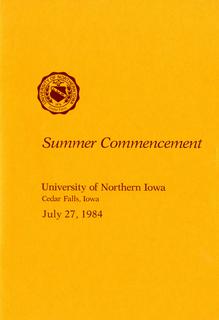 Summer Commencement [Program], July 27, 1984