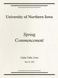 Spring Commencement [Program], May 27, 1972