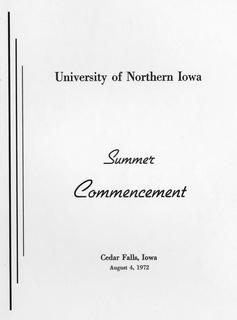 Summer Commencement [Program], August 4, 1972
