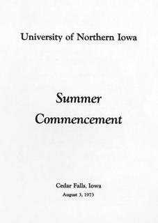 Summer Commencement [Program], August 3, 1973