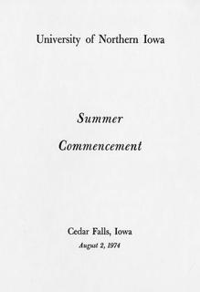 Summer Commencement [Program], August 2, 1974
