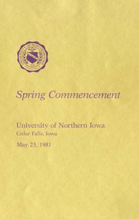 Spring Commencement [Program], May 23, 1981