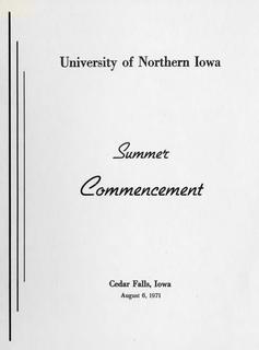 Summer Commencement [Program], August 6, 1971
