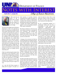Notes with Interest: Department of Finance newsletter, n02, Fall 2013 by University of Northern Iowa. Department of Finance.