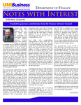 Notes with Interest: Department of Finance newsletter, n05, Fall 2016 by University of Northern Iowa. Department of Finance.