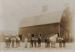 Horses in Front of a Barn
