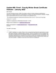60 Update: Email - Faculty Winter Break Certificate Institute – January 2022