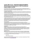 68 Update: Email - POSITION ANNOUNCEMENT: Assessment Co-Coordinator of UNI Foundational Inquiry (UNIFI) 2-25-22 by University of Northern Iowa. General Education Re-envisioning Committee.