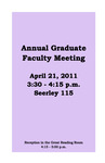 Annual Graduate Faculty Meeting [Program], April 21, 2011 by University of Northern Iowa. Graduate College.