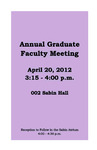 Annual Graduate Faculty Meeting [Program], April 20, 2012