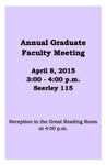 Annual Graduate Faculty Meeting [Program], April 08, 2015 by University of Northern Iowa. Graduate College.