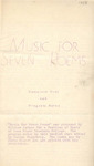 Music for Seven Poems by William Lathem, James Hearst, and Norman Stageberg