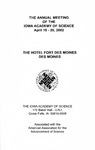 The Annual Meeting of the Iowa Academy of Science April 19-20, 2002 [Program, 114th meeting]