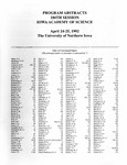 Program Abstracts, 104th Session, Iowa Academy of Science, April 24-25, 1992