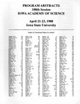 Program Abstracts, 100th Session, Iowa Academy of Science, April 21-23, 1988