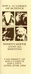 The Annual Meeting of the Iowa Academy of Science April 27-28, 1984 [Program, 96th meeting]