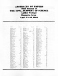 Abstracts of Papers, 95th Session of the Iowa Academy of Science, April 22-23, 1983