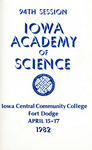 The Annual Meeting of the Iowa Academy of Science April 16-17, 1982 [Program, 94th meeting] by Iowa Academy of Science