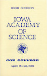 The Annual Meeting of the Iowa Academy of Science April 24-25, 1981 [Program, 93th meeting] by Iowa Academy of Science