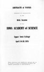 Abstracts of Papers Schedueled for Presentation at the 86th Session of the Iowa Acedemy of Science, April 19-20, 1974 by Iowa Academy of Science