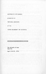 Abstracts of Papers presented at the 84th Session of the Iowa Academy of Science, April 28-29, 1972