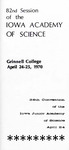 82nd Session of the Iowa Academy of Science, April 24-25, 1970 by Iowa Academy of Science