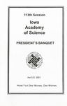 Iowa Academy of Science President's Banquet, 113th Session by Iowa Academy of Science