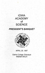 Iowa Academy of Science President's Banquet [109th Session] by Iowa Academy of Science