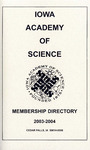 Iowa Academy of Science Membership Directory, 2003-2004