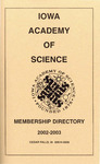 Iowa Academy of Science Membership Directory, 2002-2003 by Iowa Academy of Science